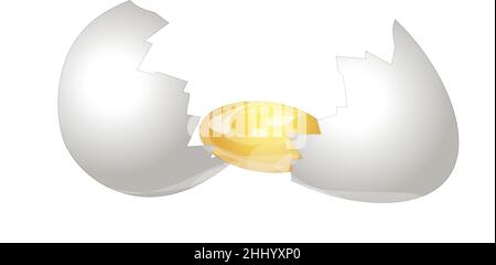 Broken eggshell icon cartoon vector. Easter egg Stock Vector