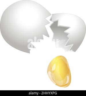 Crack eggshell icon cartoon vector. Egg broken Stock Vector