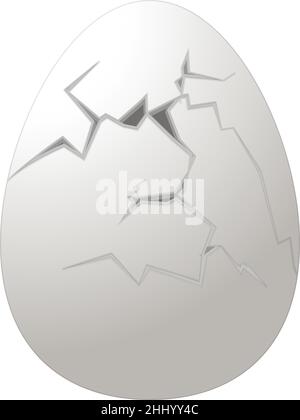 Cracked egg icon cartoon vector. Broken eggshell Stock Vector