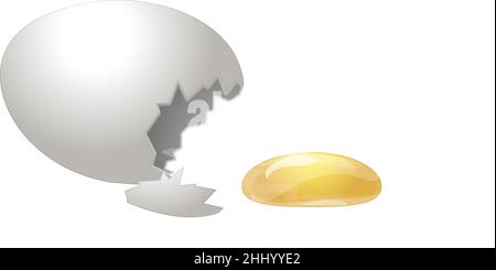 Eggshell icon cartoon vector. Broken egg Stock Vector