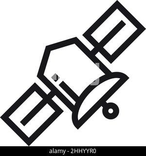 Satellite icon. Artificial space station. Broadcasting antenna Stock Vector