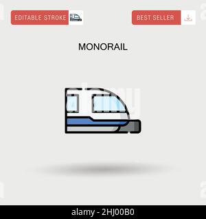 Monorail Simple vector icon. Stock Vector