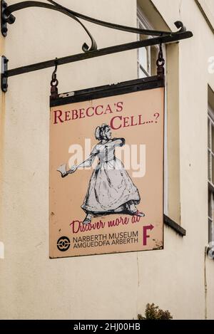 Museum sign, Narberth, Pembrokeshire, Wales, UK Stock Photo