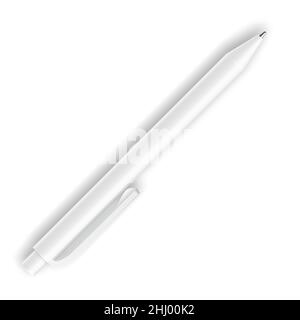 Realistic pen. White blank mockup for brand identity Stock Vector