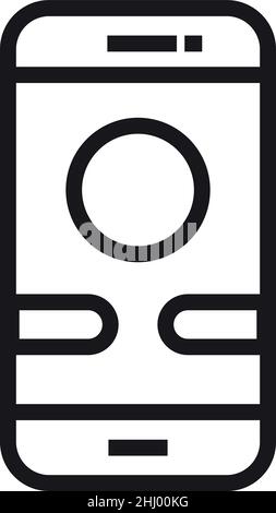 Phone screen with open app. Smarthone linear icon Stock Vector