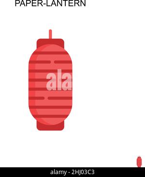 Paper-lantern Simple vector icon. Illustration symbol design template for web mobile UI element. Stock Vector