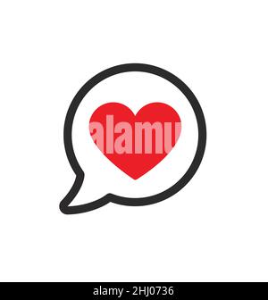 I love you heart in speech bubble valentine symbol icon vector isolated on white background Stock Vector
