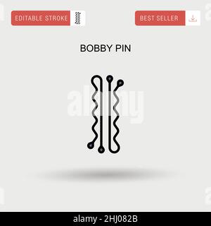 Bobby pin Simple vector icon. Stock Vector