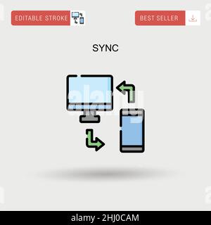 Sync Simple vector icon. Stock Vector