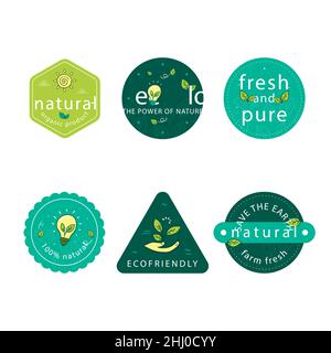 Hand drawn eco friendly labels Vector illustration Stock Vector Image ...