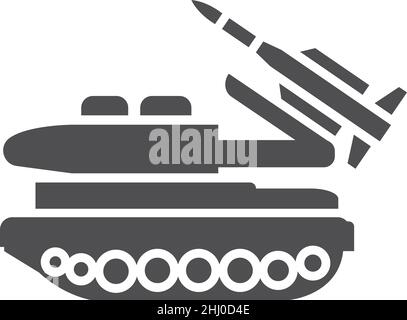 Rocket artillery vehicle on chain track. Military transport Stock Vector