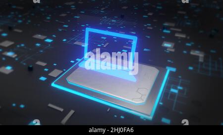 Central Computer Processors CPU concept. 3d rendering,conceptual background Stock Photo
