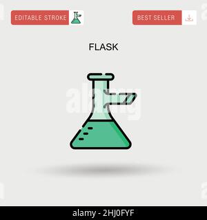 Flask Simple vector icon. Stock Vector