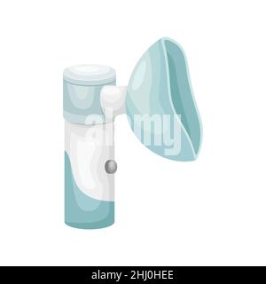 Vector illustration of an inter-nebulizer. A medical device for the treatment of lungs. Stock Vector