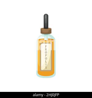 Vector illustration of a bottle with propolis tincture. Biologically active additive. Stock Vector