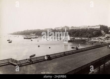 Vintage photograph, late 19th, early 20th century, view of 1895 - Southend-on-Sea from pier, Essex Stock Photo