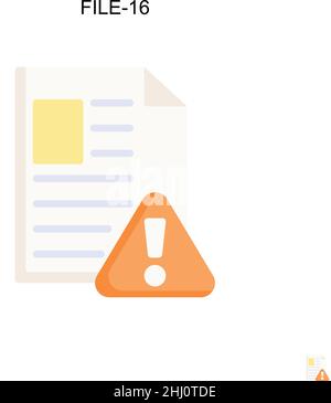 File-16 Simple vector icon. Illustration symbol design template for web mobile UI element. Stock Vector