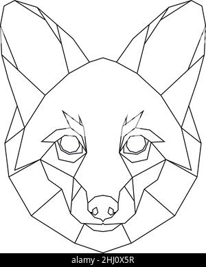 Abstract polygonal head of fox. Geometric vector illustration. Stock Vector