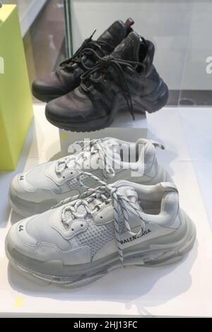 SNEAKERS ENTER THE MUSEUM AT THE MUSEE DE L'HOMME , PARIS Stock Photo