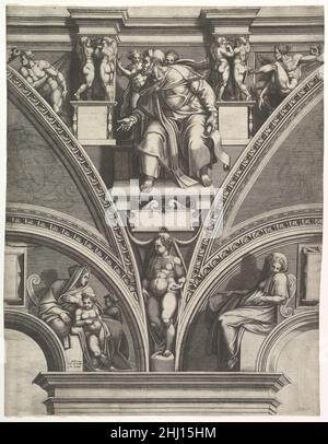 The Prophet Ezekiel; from the series of Prophets and Sibyls in the Sistine Chapel 1570–75 Giorgio Ghisi Italian. The Prophet Ezekiel; from the series of Prophets and Sibyls in the Sistine Chapel  360376 Stock Photo