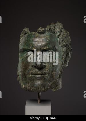 Fragmentary bronze portrait of the emperor Caracalla ca. A.D. 212–217 Roman This portrait depicts Caracalla as a grown man, when he was sole emperor. He succeeded his father, Septimius Severus, who died at York in A.D. 211 during campaigns in northern Britain. Caracalla only reigned for six years before his own death near Carrhae in northern Mesopotamia while campaigning against the Parthians. Listen to experts illuminate this artwork's story Listen Play or pause #1238. Fragmentary bronze portrait of the emperor Caracalla Supported by Bloomberg Philanthropies We're sorry, the transcript for th Stock Photo