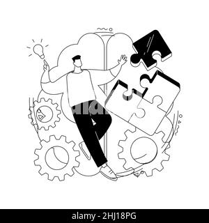 Mind fitness abstract concept vector illustration. Stock Vector