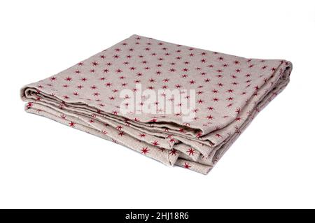 Bright gray with red stars fabric or material soft isolated on the white Stock Photo