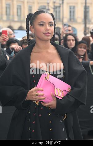 Paola Locatelli arriving at the Valentino show during Paris Fashion