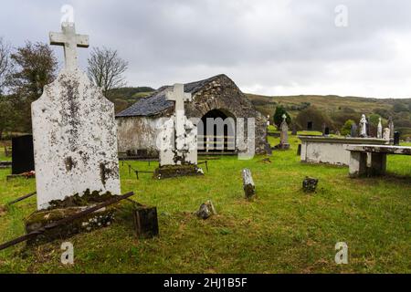 Old cemetery graveyard in Glenties, County Donegal, Ireland Stock Photo