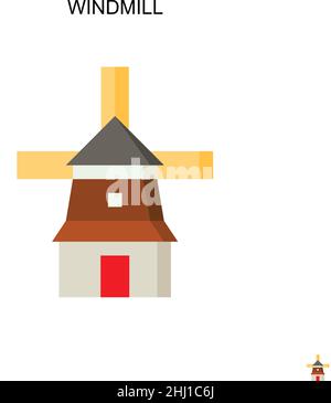 Windmill Simple vector icon. Illustration symbol design template for web mobile UI element. Stock Vector