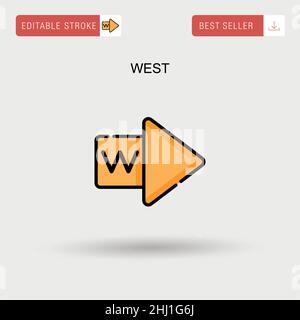 West Simple vector icon. Stock Vector