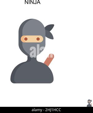 Ninja Simple vector icon. Illustration symbol design template for web mobile UI element. Stock Vector