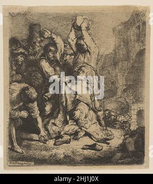 The Stoning of St. Stephen 1635 Rembrandt (Rembrandt van Rijn) Dutch. The Stoning of St. Stephen  391555 Stock Photo