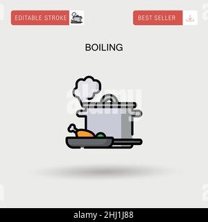 Pot Boiling Water Isolated Icon Stock Vector - Illustration of hand, food:  176197500