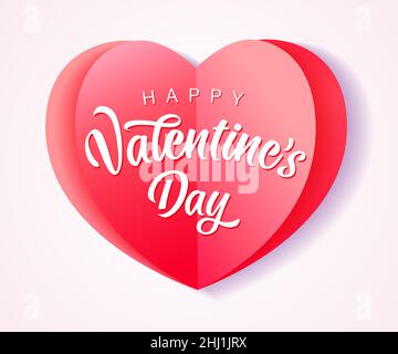 3d letters Happy Valentines day. Lettering inscription isolated on