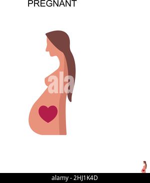 Pregnant Simple vector icon. Illustration symbol design template for web mobile UI element. Stock Vector