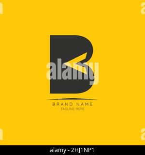 Logo template letter B with paper plane incorporated. Negative Space abstract Style Modern Vector Editable Stock Vector