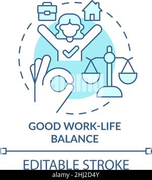 Good work-life balance turquoise concept icon Stock Vector