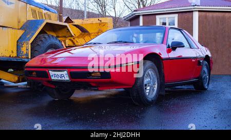 HUSAVIK, ICELAND-OCTOBER 20, 2018: 1984 Pontiac Fiero 2M4 SE Stock Photo