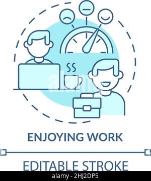 Enjoying work concept icon Stock Vector Image & Art - Alamy