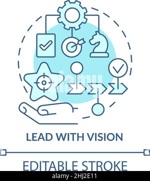 Lead with vision turquoise concept icon Stock Vector