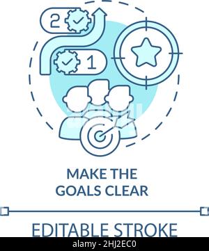Make goals clear turquoise concept icon Stock Vector