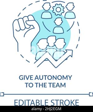 Give autonomy to team turquoise concept icon Stock Vector
