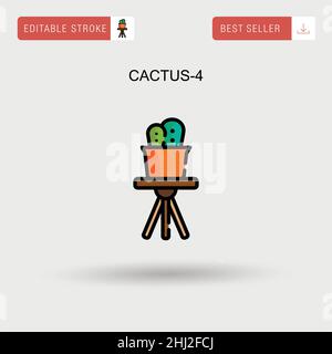 Cactus-4 Simple vector icon. Stock Vector