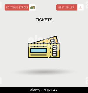 Tickets Simple vector icon. Stock Vector