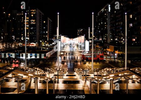 The view from Wembley Stadium at night with the Christmas lights Stock Photo