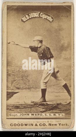 John Montgomery Ward, Captain and Shortstop, New York, from the Old Judge series (N172) for Old Judge Cigarettes 1887 Issued by Goodwin & Company The 'Old Judge' series of baseball cards (N172) was issued by Goodwin & Company from 1887 to 1890 to promote Old Judge Cigarettes.. John Montgomery Ward, Captain and Shortstop, New York, from the Old Judge series (N172) for Old Judge Cigarettes  402427 Stock Photo