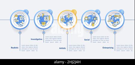Work environment kinds circle infographic template Stock Vector