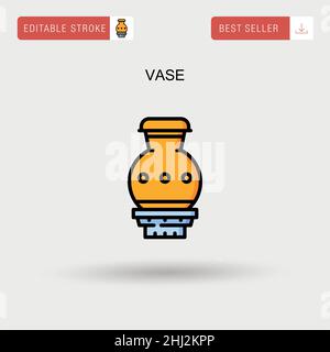 Vase Simple vector icon. Stock Vector