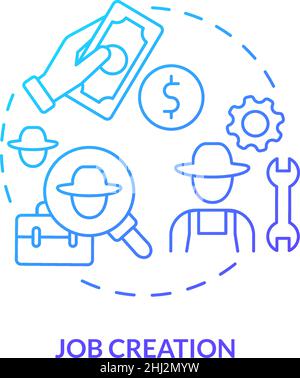 Job creation blue gradient concept icon Stock Vector
